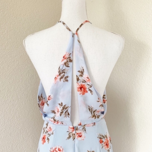 Lush Floral Blue Maxi Dress - Picture 11 of 11